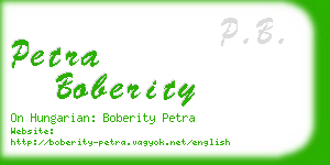 petra boberity business card